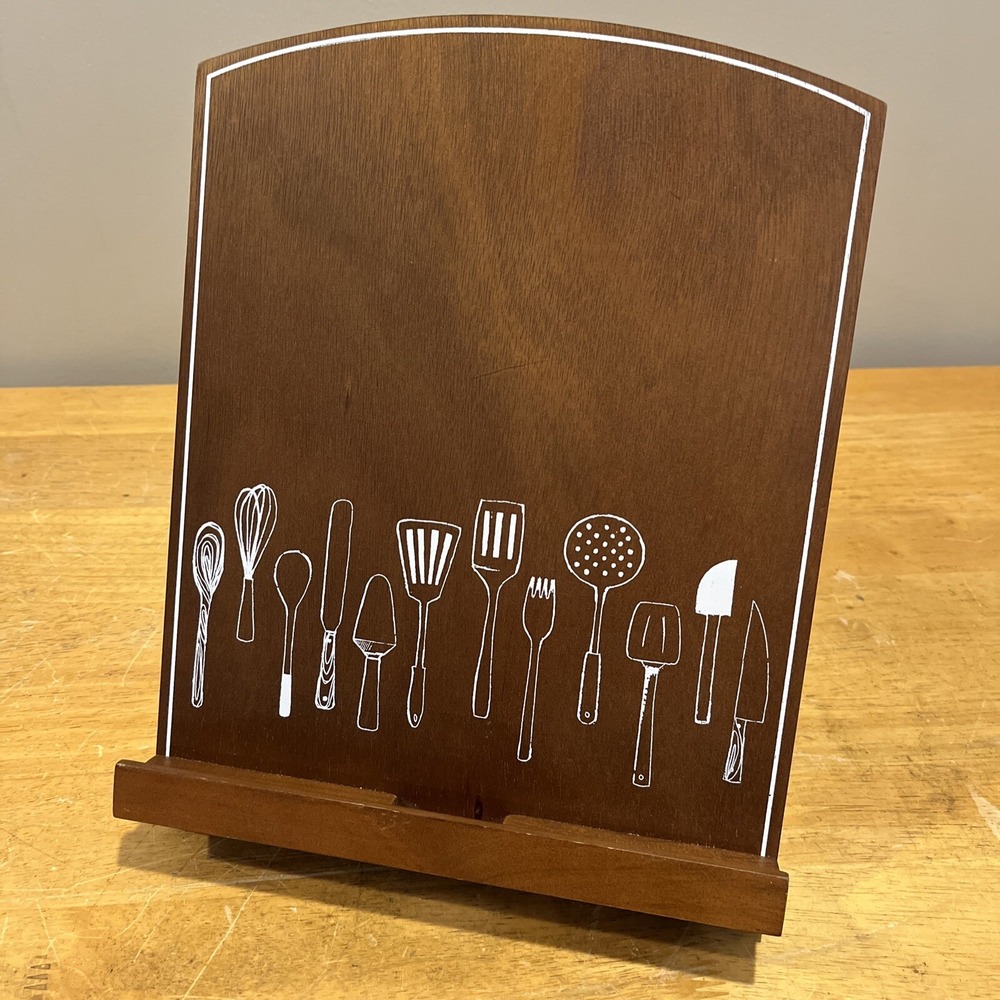 HALLMARK TABLET HOLDER CHEFS DELIGHT New with tag Wood holds tablet or‎ cookbook